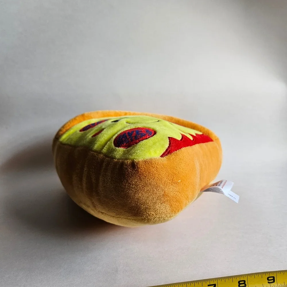 Dave & Busters Pizza Slice Plush Stuffed Toy Yellow Red Pepperoni Logo NWT 9in